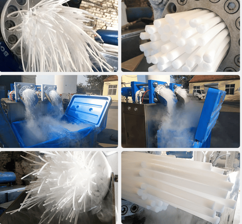 dry ice pellets made by the machine