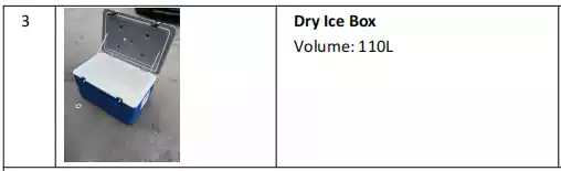 Order of dry ice box